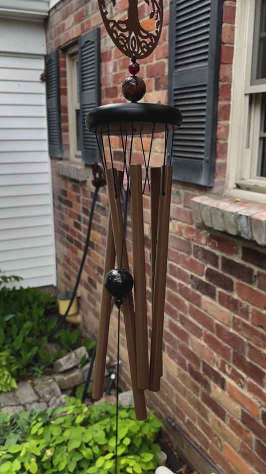 Bronze Tree of Life Shadow Wind Chime - 33 inch