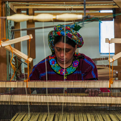 Guatemala Mayan Hand Woven Windowpane Wrap | Turquoise Jewels
