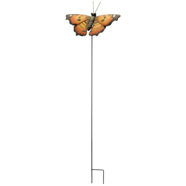 46" - Butterfly - Painted Lady - Orange - Metal - Hand Painted - Garden Stake