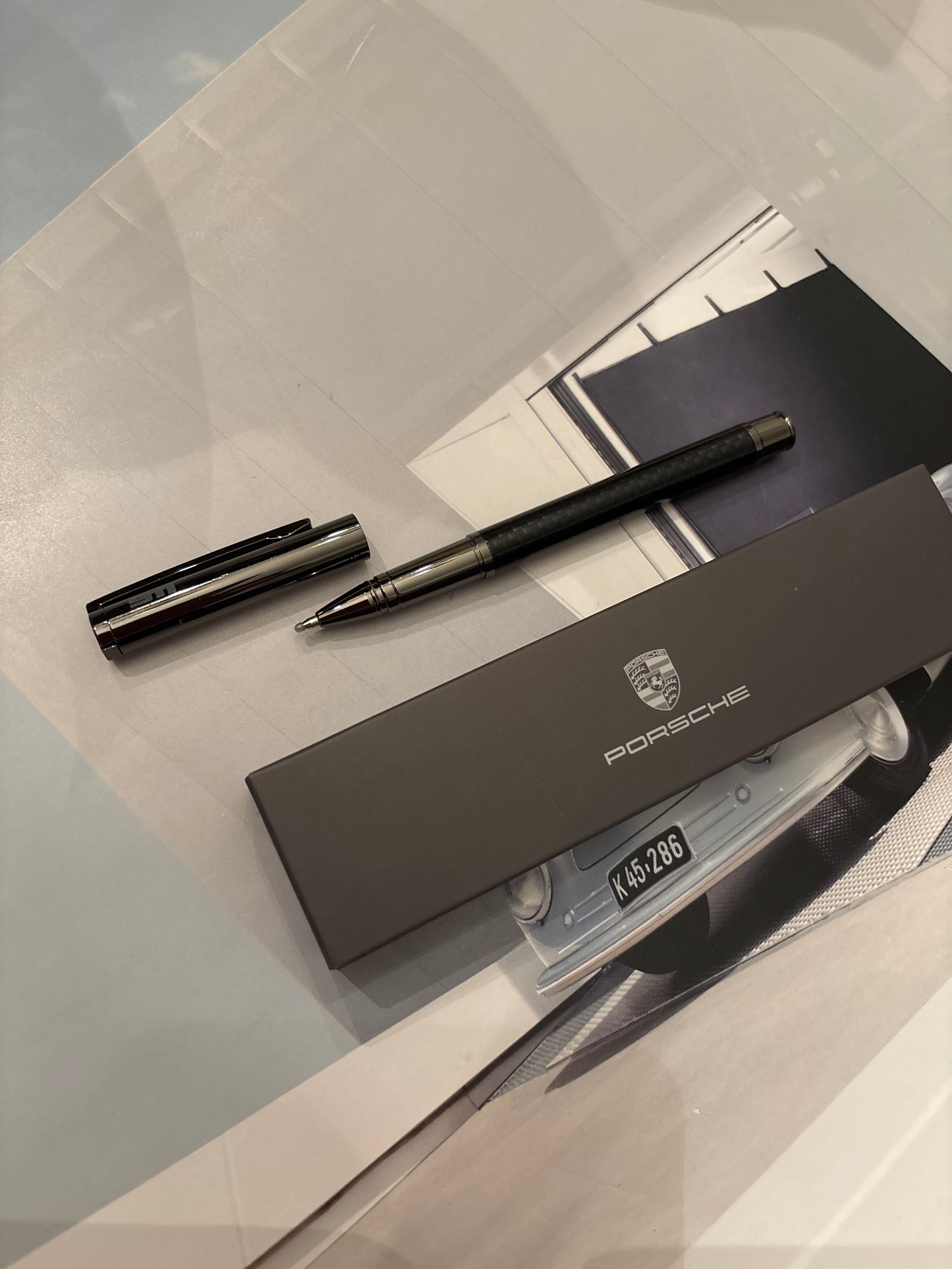 Official Porsche 911 factory launch carbon fiber ball pt pen