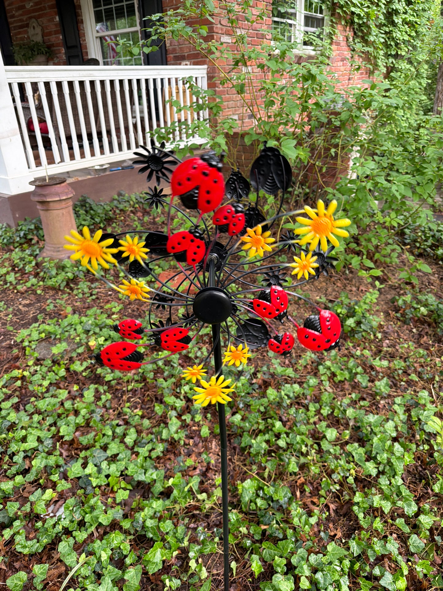 Colorful Ladybug & Daisy, Dual Wind Spinner 56x18