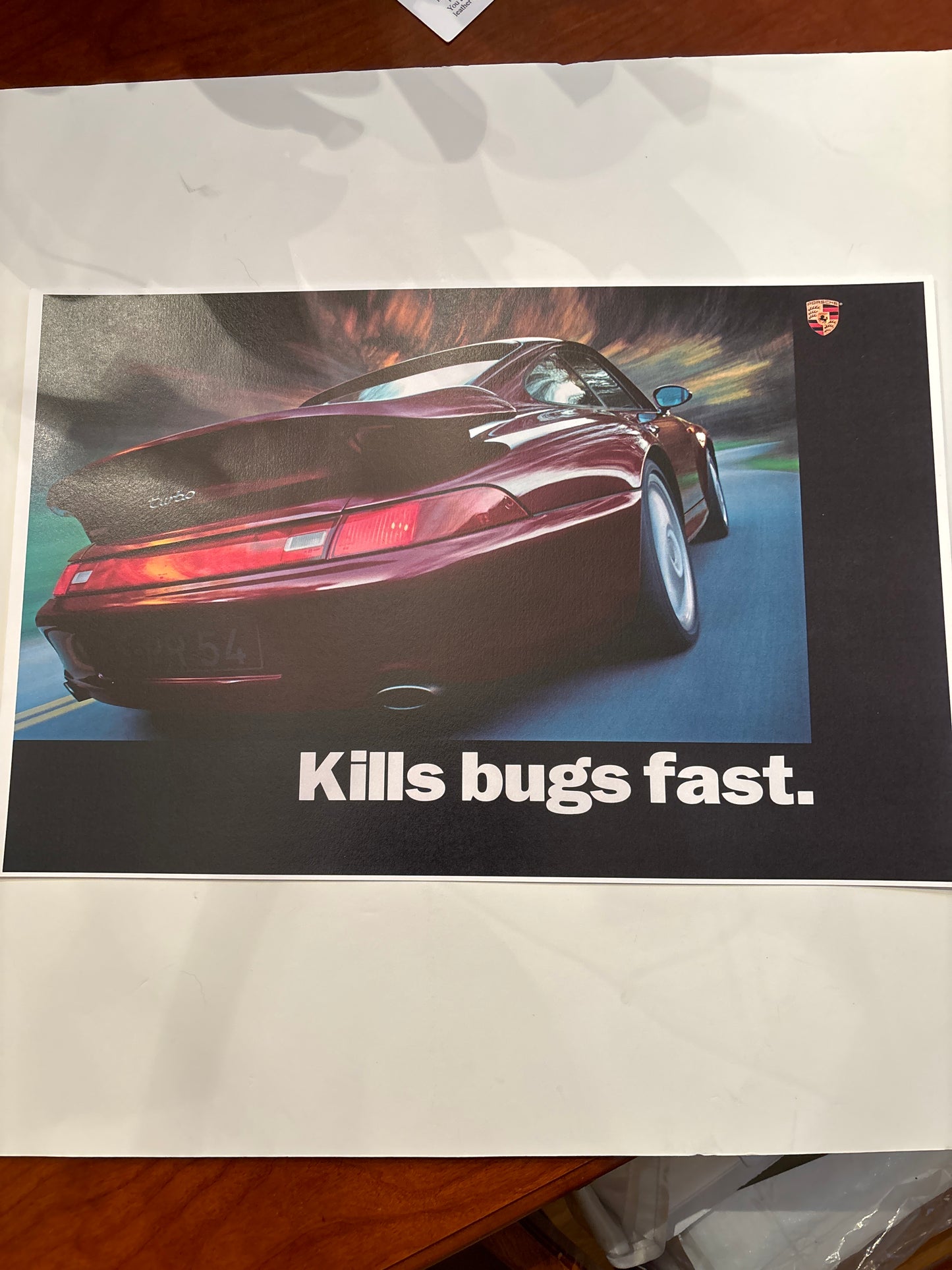 Porsche Turbo poster kills bugs fast