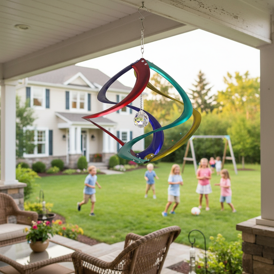 Cosmix 4-Color Crystal Wind Spinner - 11 inch