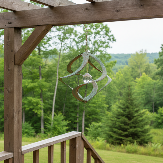 Cosmix Verdi Gris Crystal Wind Spinner - 11 inch