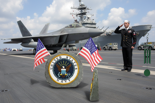 Salute to the Hero Navy Garden Stone