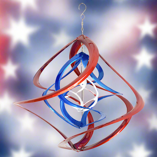 Cosmix Triple Red/White/Blue  Wind Spinner - 20 inch