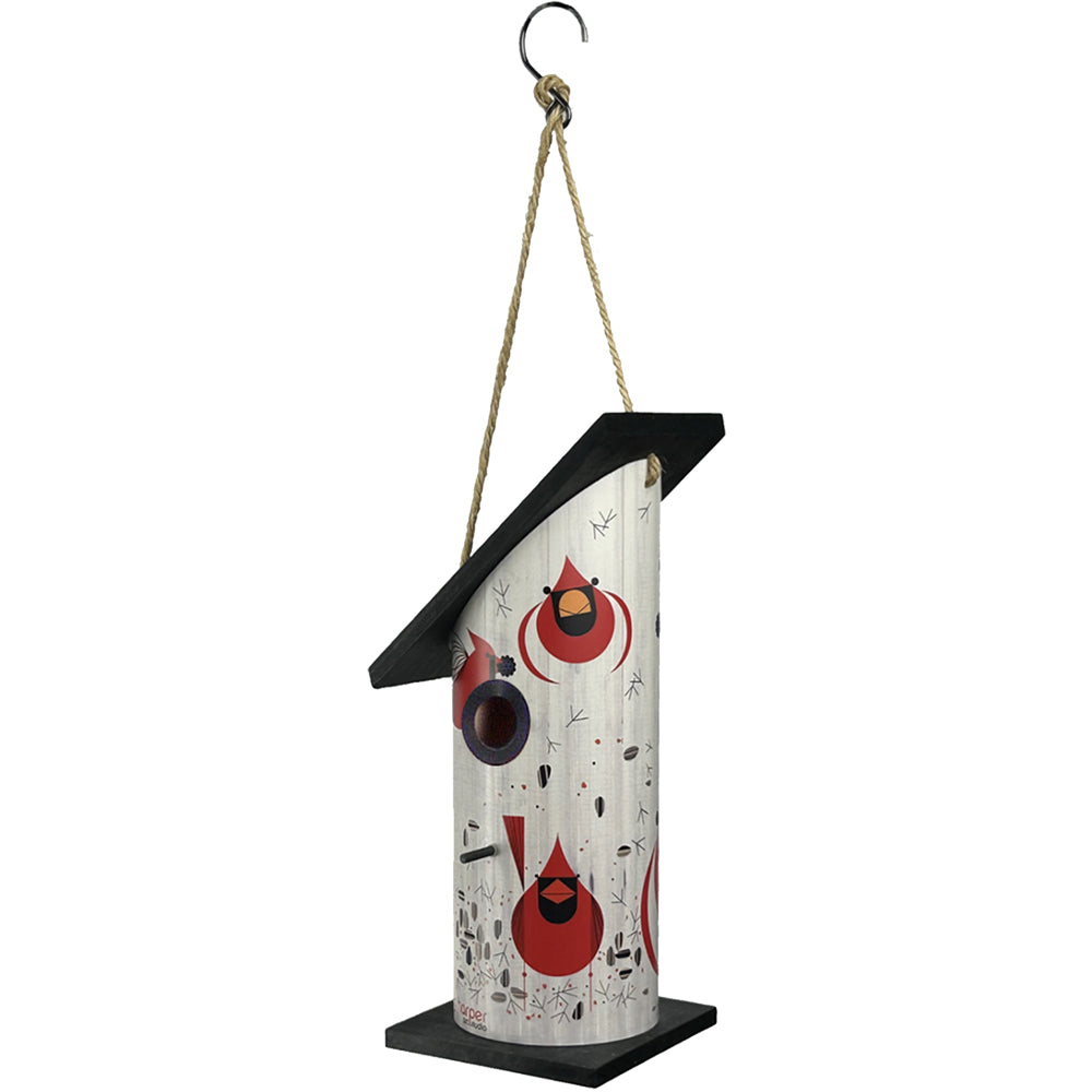 Birdhouse Charley Harper Cardinals Wood LG