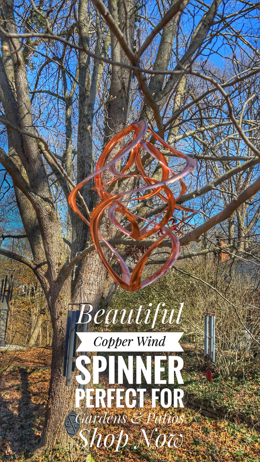 Cosmix 14” Copper Double Wind Spinner – Metal Kinetic Garden Art for Yard & Patio