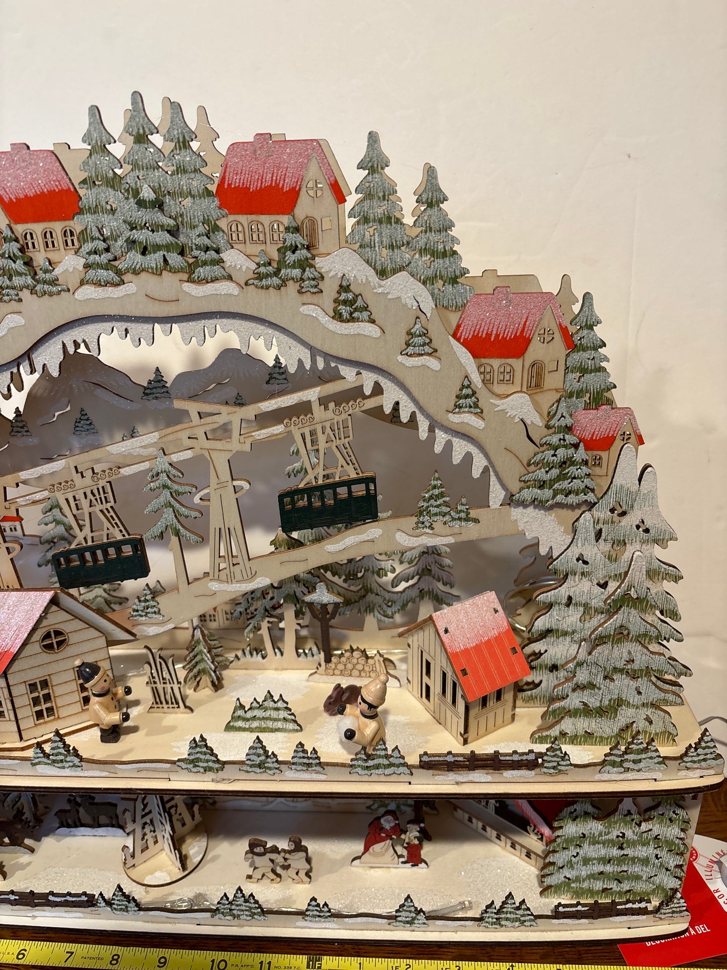 Large Holiday wooden lighted Christmas village