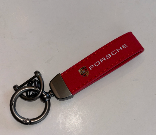 Porsche Leather keychain, red