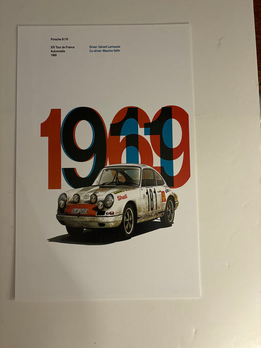 Tour de France, Porsche poster, 1969