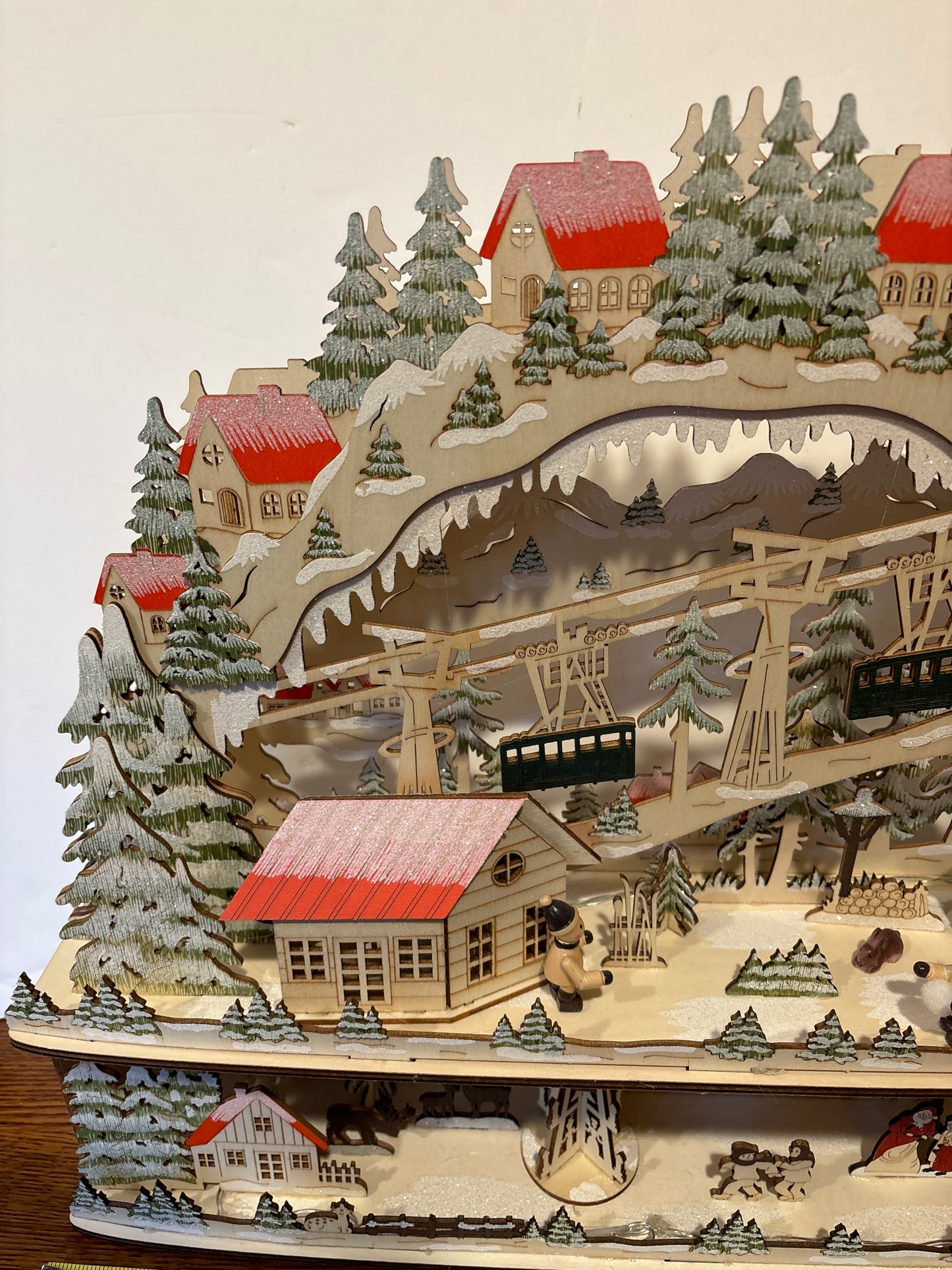 Large Holiday wooden lighted Christmas village