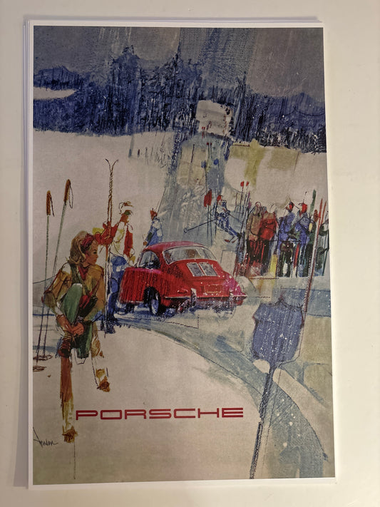 Porsche Poster 356 Sking Trip in the Alps