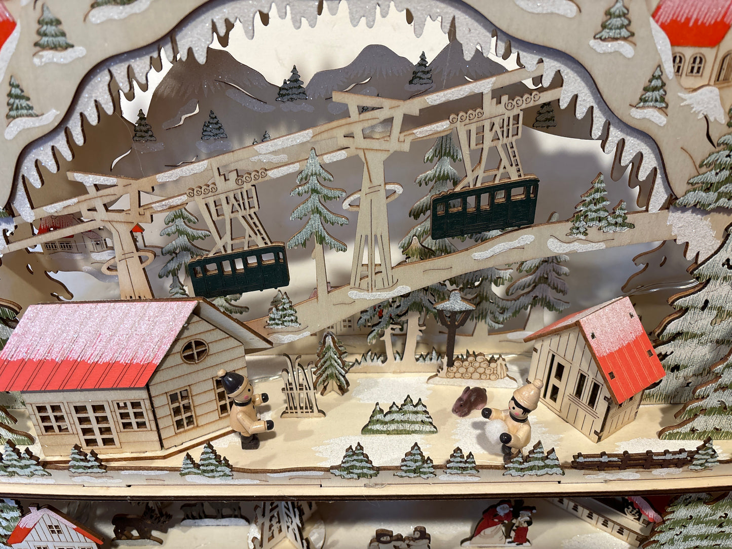 Large Holiday wooden lighted Christmas village