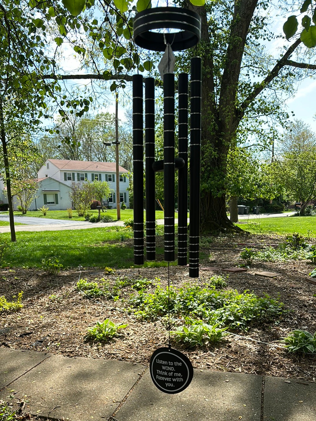 On Angel's Wings Personalized Memorial Premium Wind Chimes 41 inch long