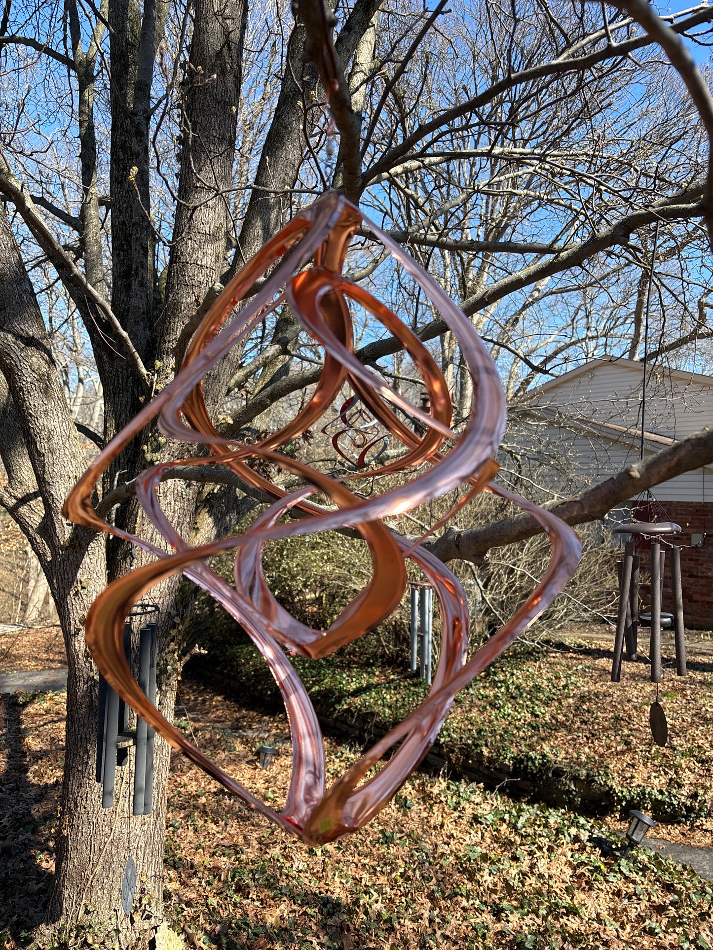 Cosmix 14” Copper Double Wind Spinner – Metal Kinetic Garden Art for Yard & Patio