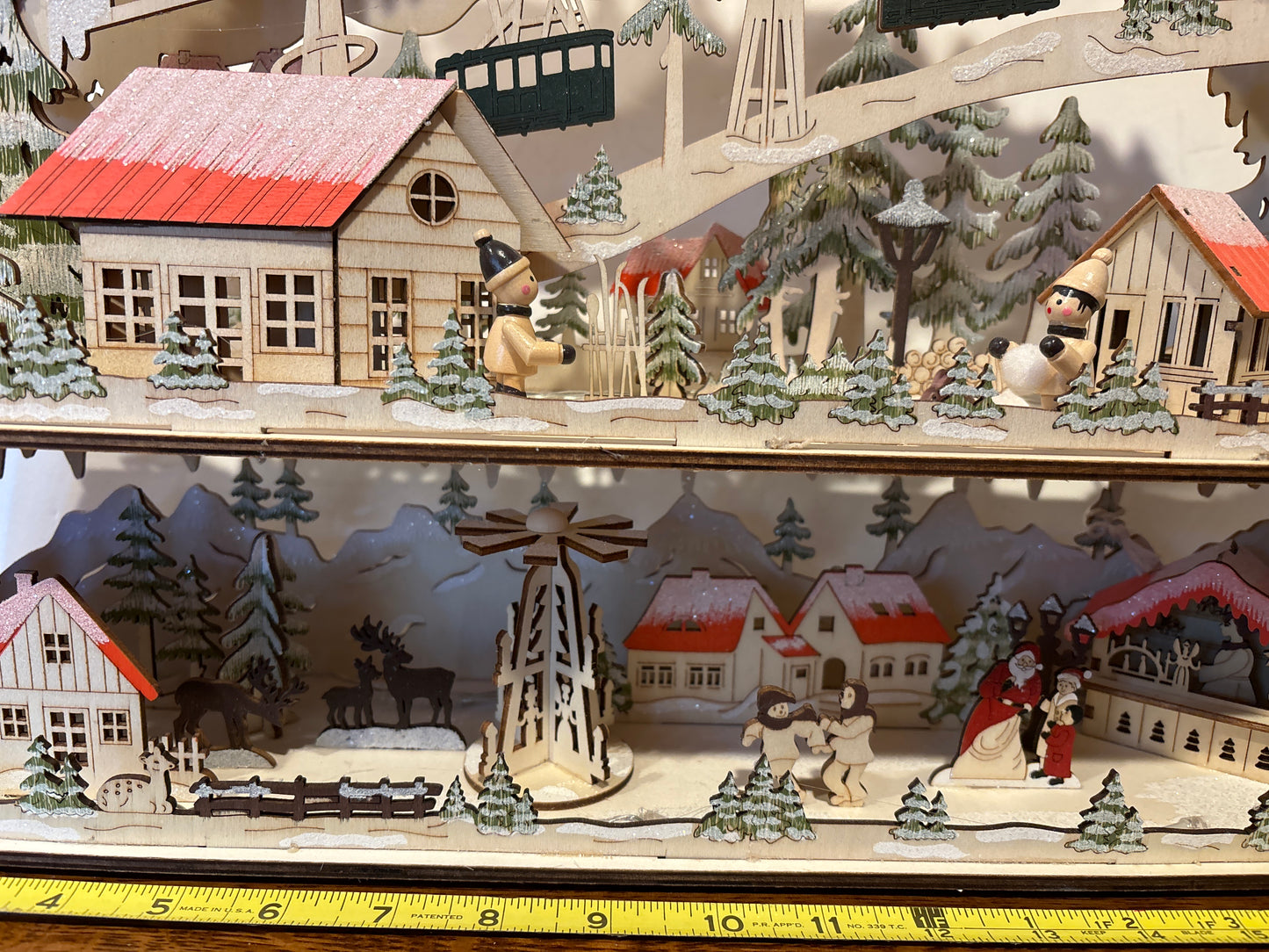 Large Holiday wooden lighted Christmas village