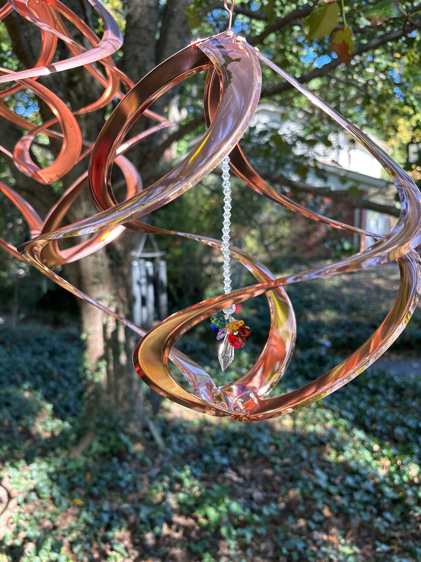 On Angels Wings Tribute 14 inch Wind Spinner, Beautiful Crystals