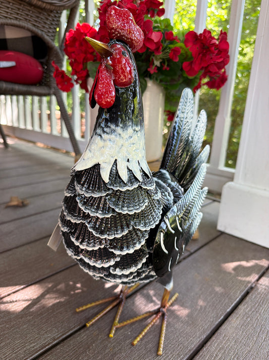 Metal Barnyard Big Rooster Porch or Garden