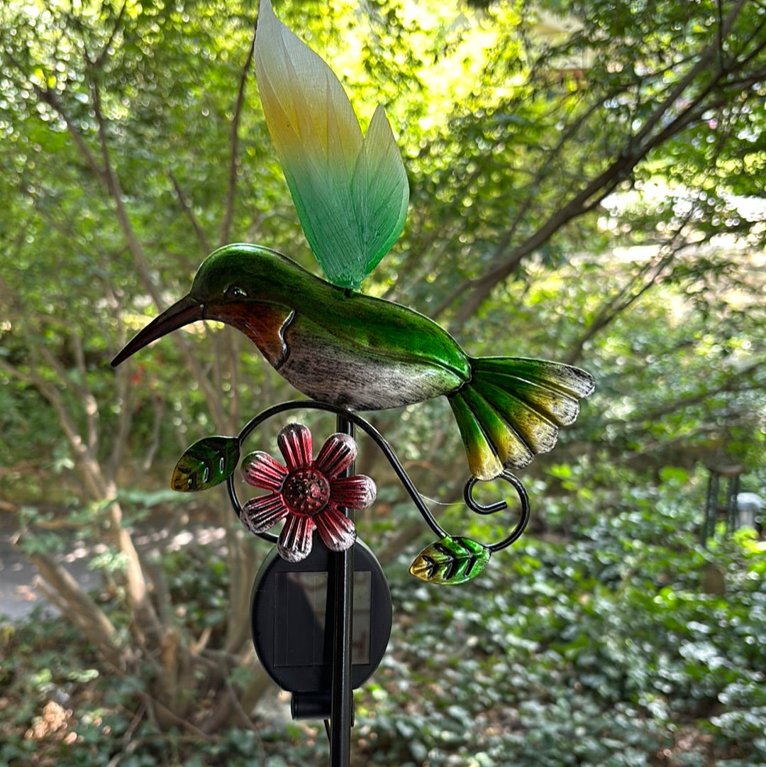 Beautiful Hummingbird Bug Burst Solar Stake 36inch