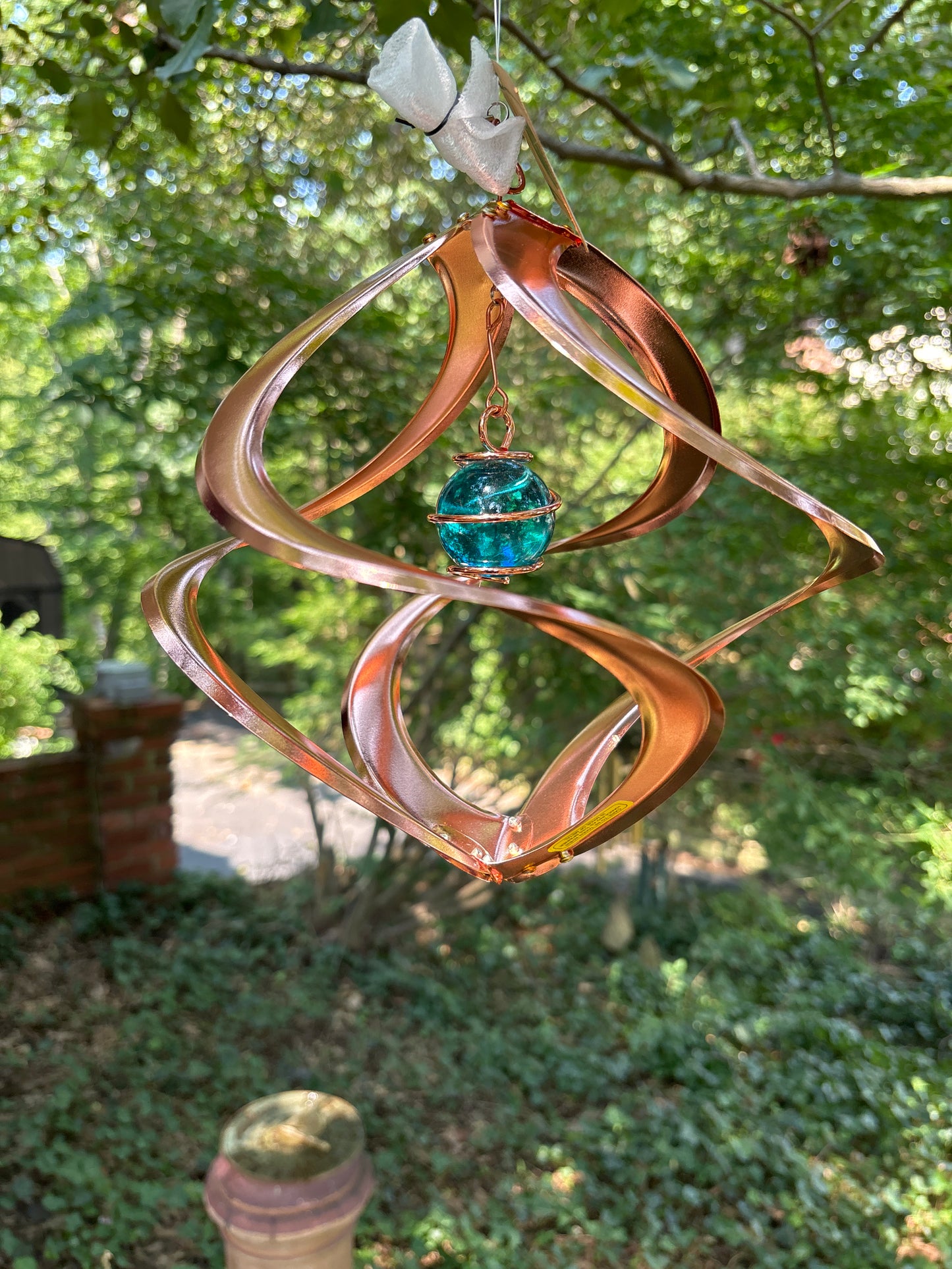 AWESOME Cosmix Copper Wind Spinner with Glass Planet - 11 inch