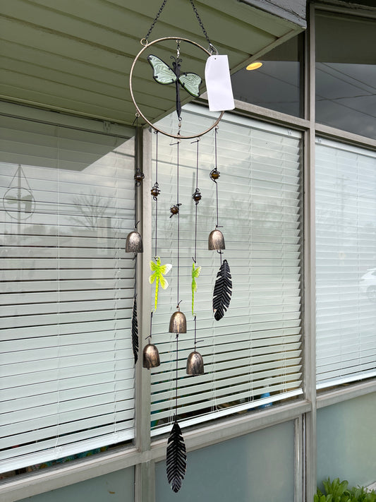 Wind Chime Bells,mobile Glass marbles green dragonfly
