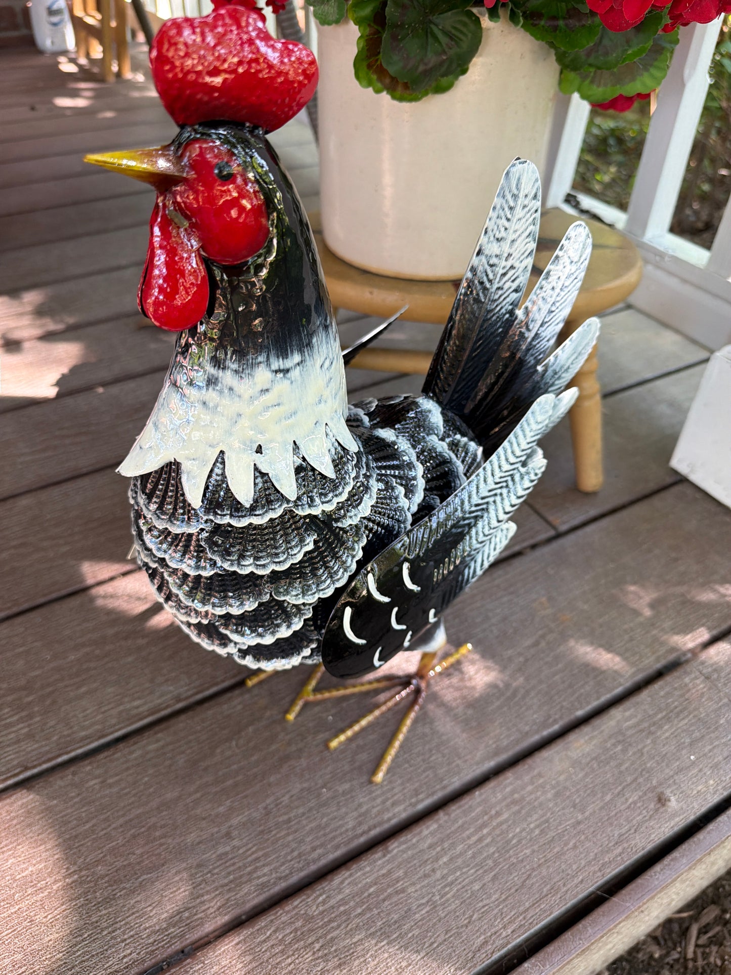 Metal Barnyard Big Rooster Porch or Garden