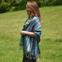Guatemala Mayan Hand Woven Windowpane Wrap | Turquoise Jewels
