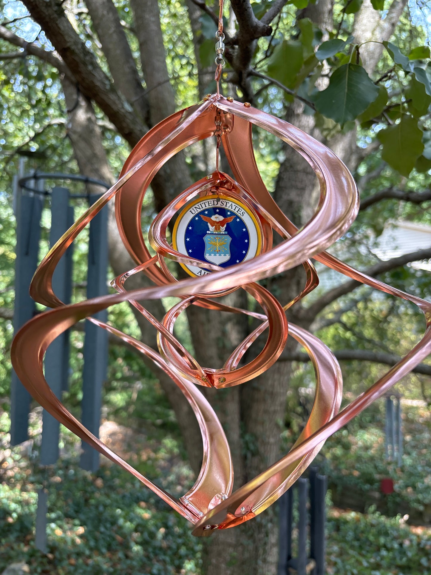 New 14inch Double Copper Cosmix WIND Spinner Salute to the Air Force Keepsake