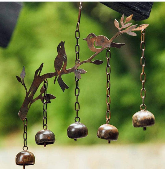 Hand Crafted Birds w/Bells Wind Chime.