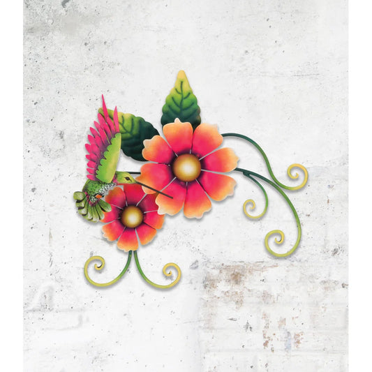 Hummingbird Double Flower Wall Decor