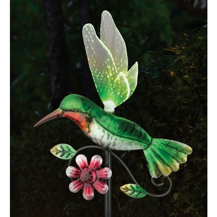 Beautiful Hummingbird Bug Burst Solar Stake 36inch