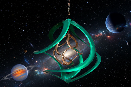 Green & Gold 14 inch Colored Cosmix Wind Spinner