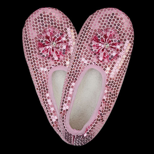 Fuzzy Footies Sequin L/XL Pink